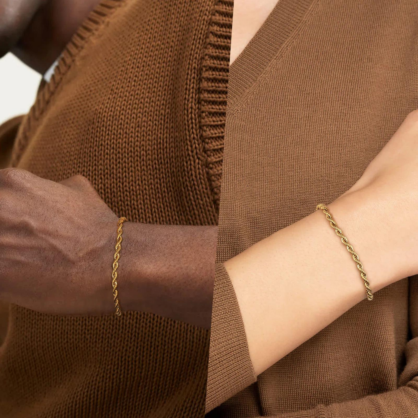 Rope Chain Bracelet (Gold) 3mm