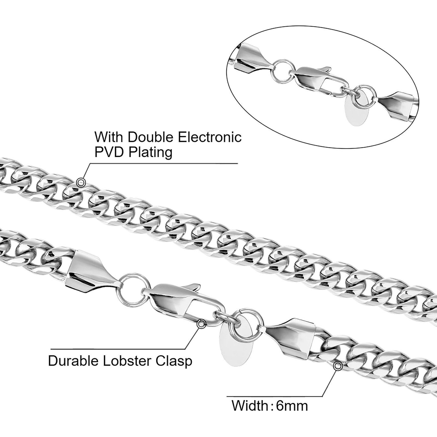 Miami Cuban Chain (White Gold) 6mm