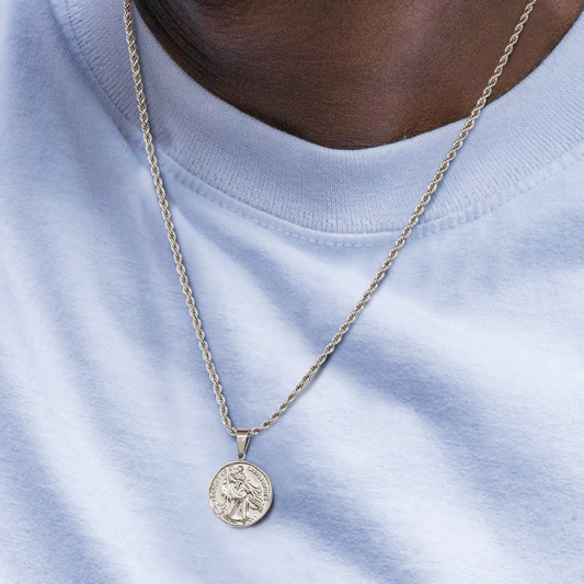Saint Christopher Pendant Necklace (Silver)