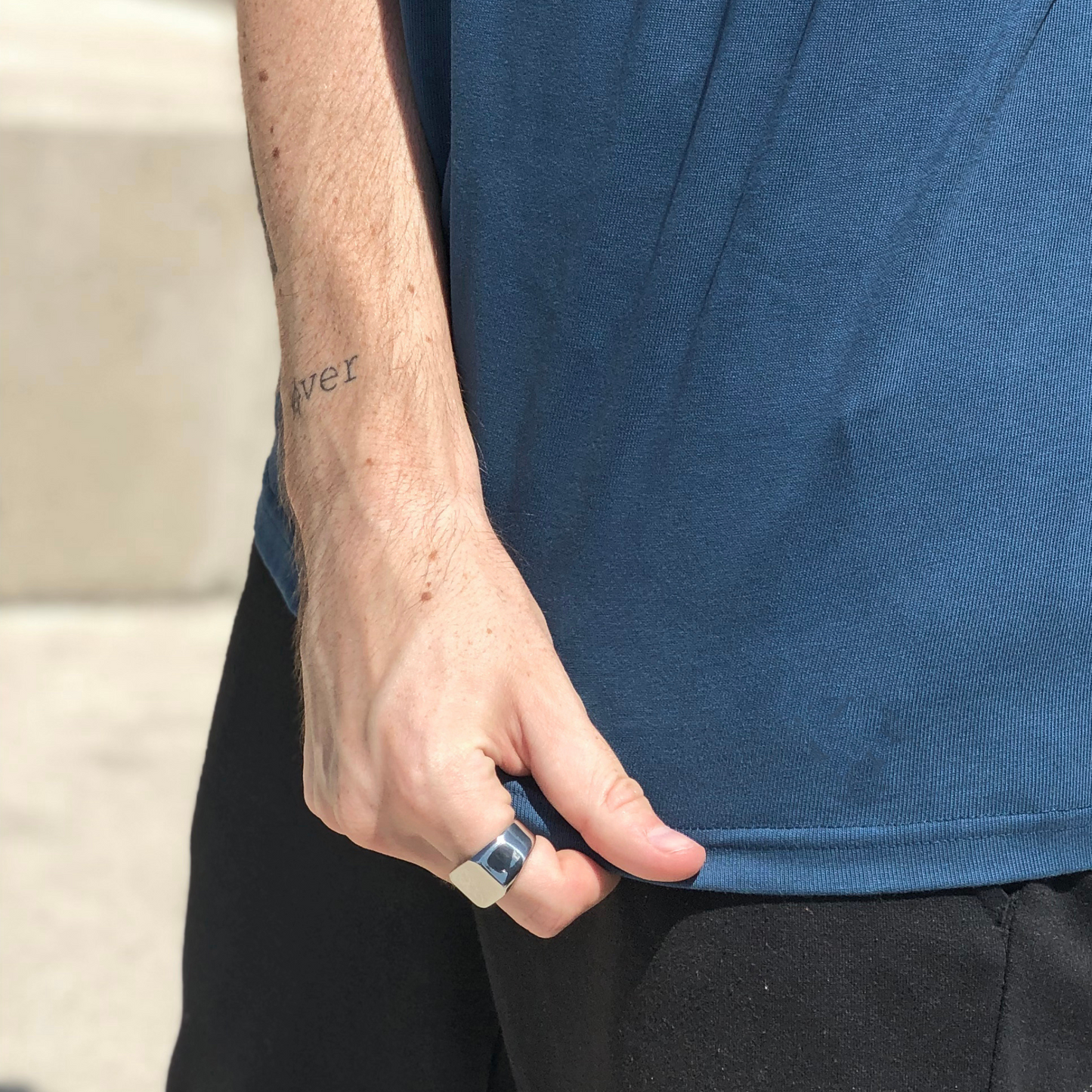 Block Signet Ring (Silver)