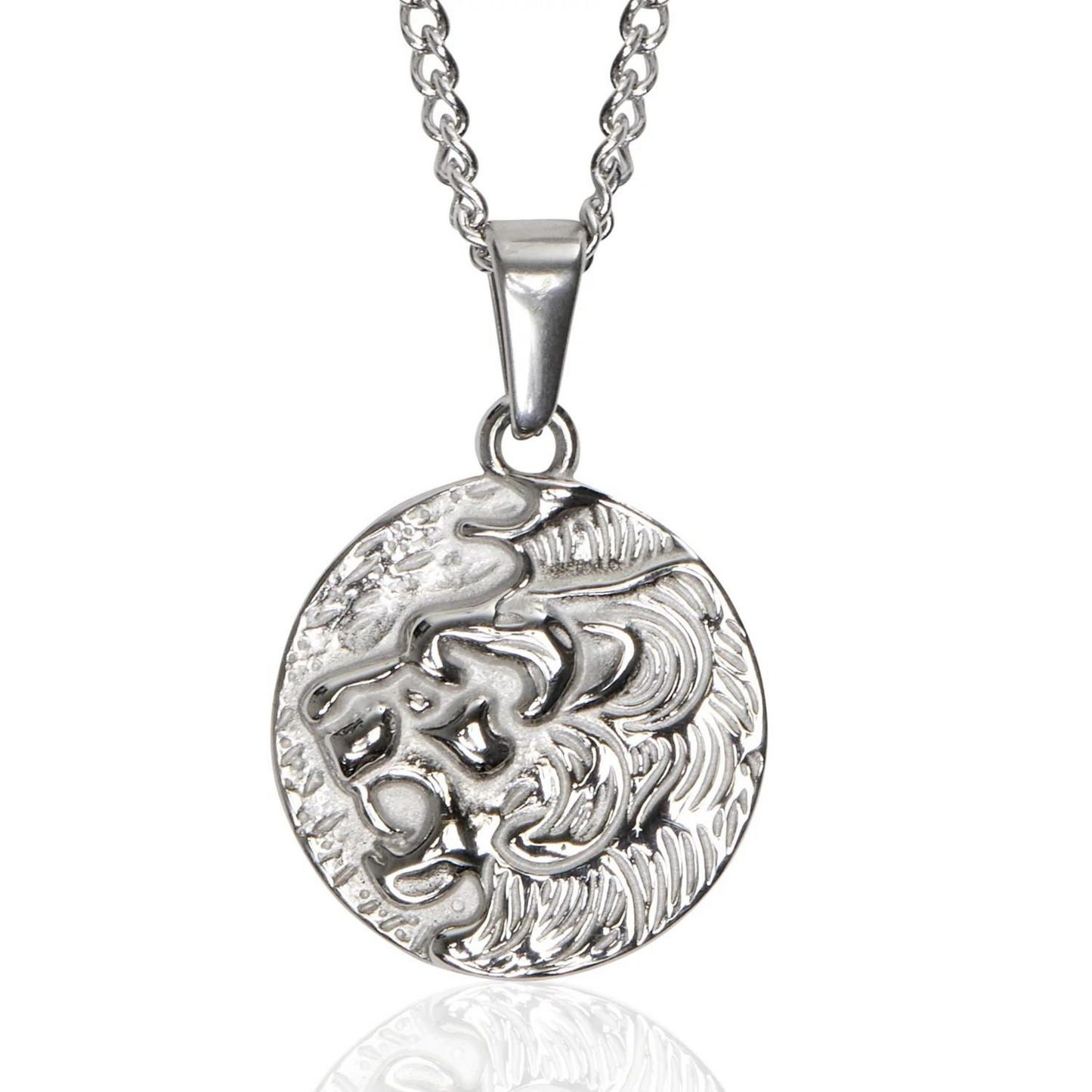 Lion Pendant Necklace (Silver)