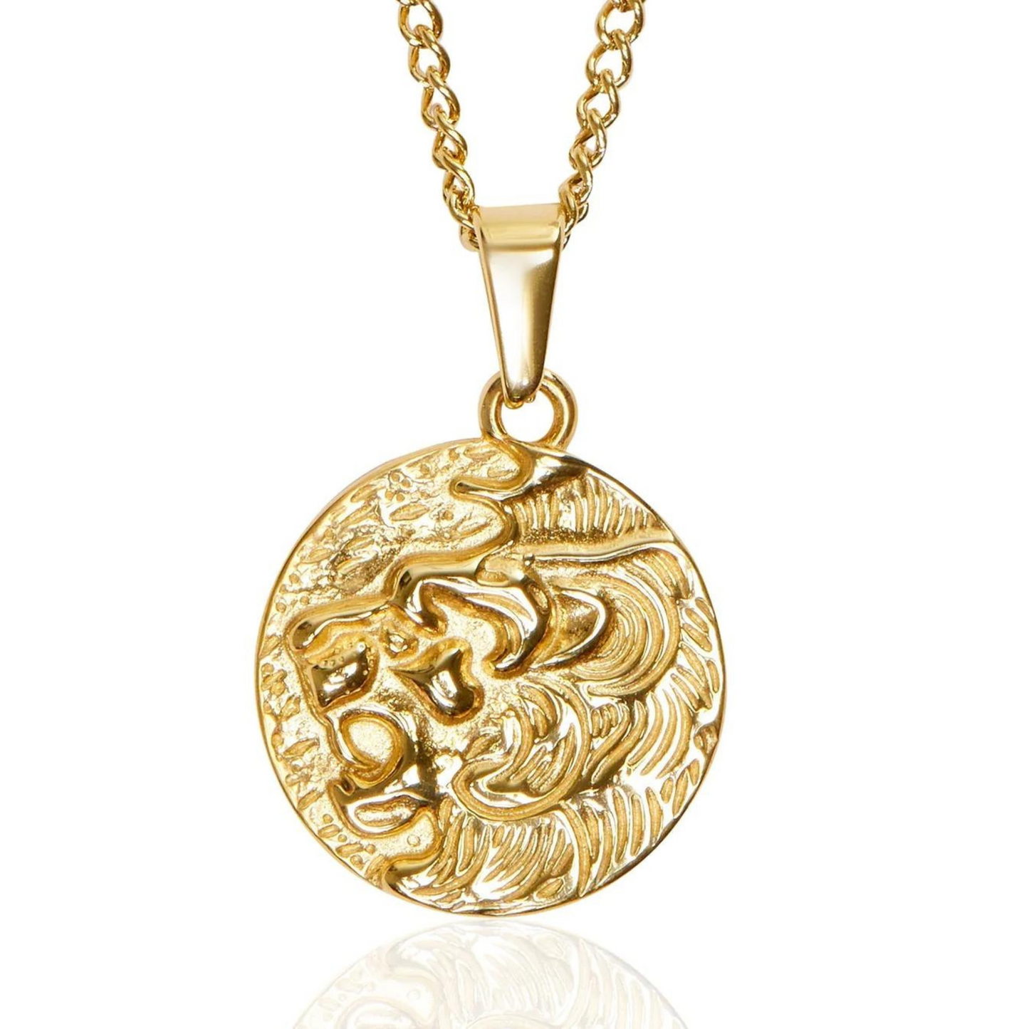 Lion Pendant Necklace (Gold)