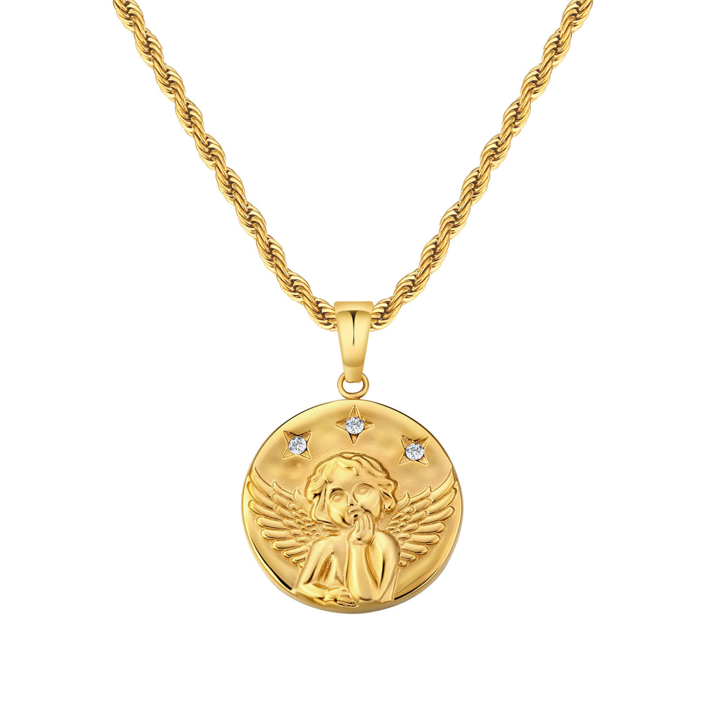 Angel Wing Pendant Necklace (Gold)