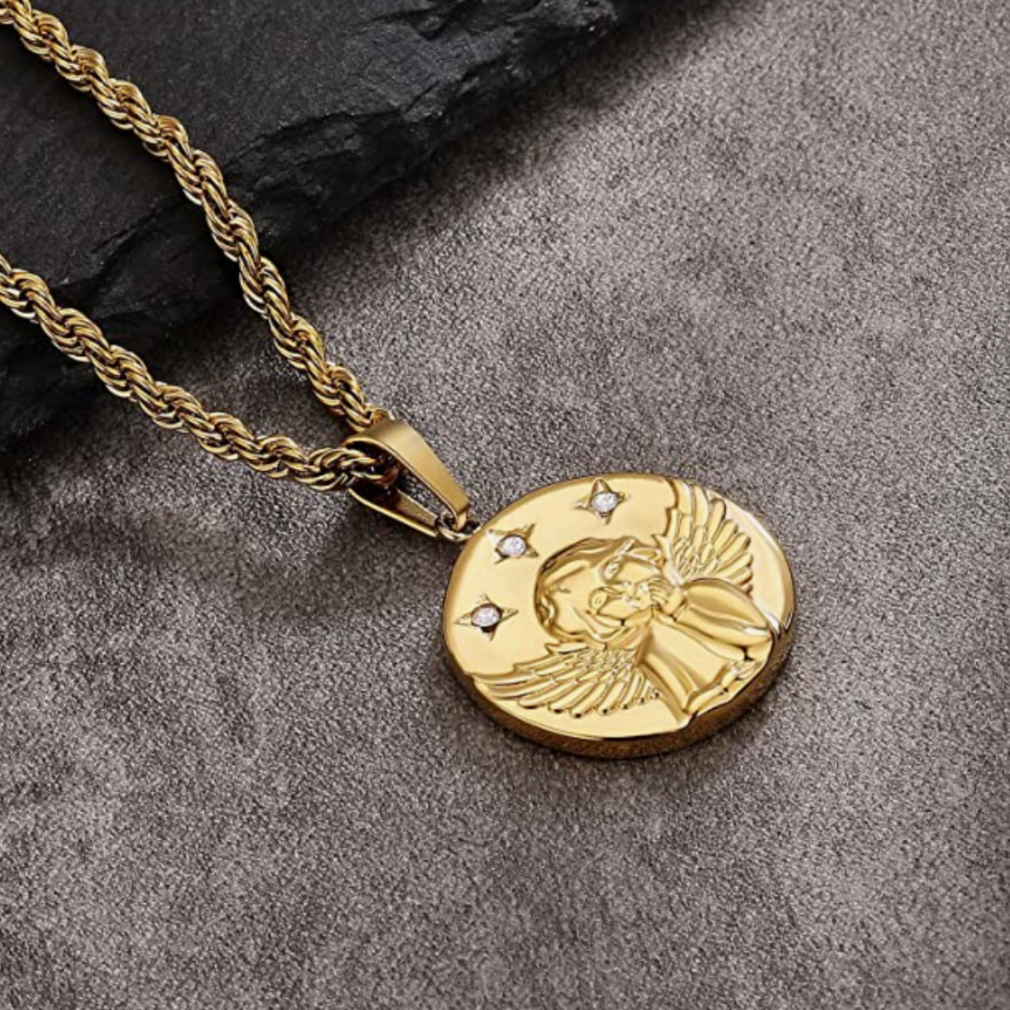 Angel Wing Pendant Necklace (Gold)