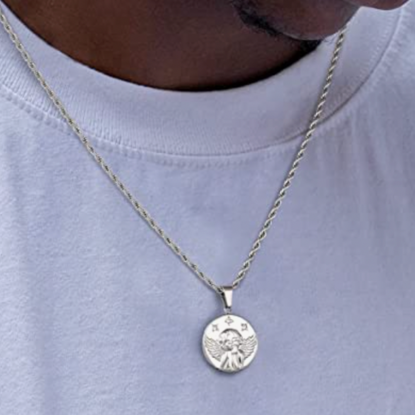 Angel Wing Pendant Necklace (Silver)