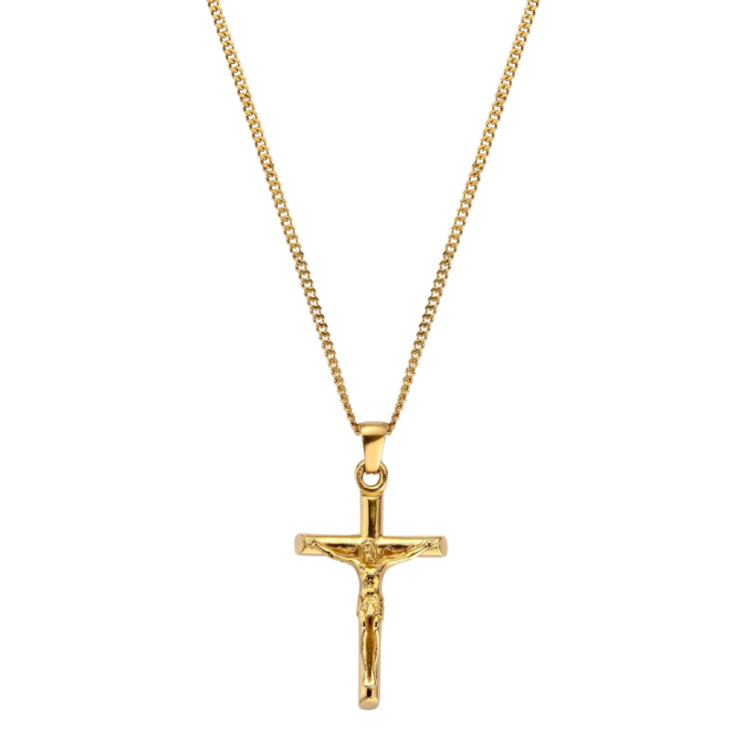 Crucifix Pendant Necklace (Gold)