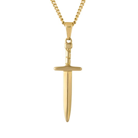 Dagger Pendant Necklace (Gold)