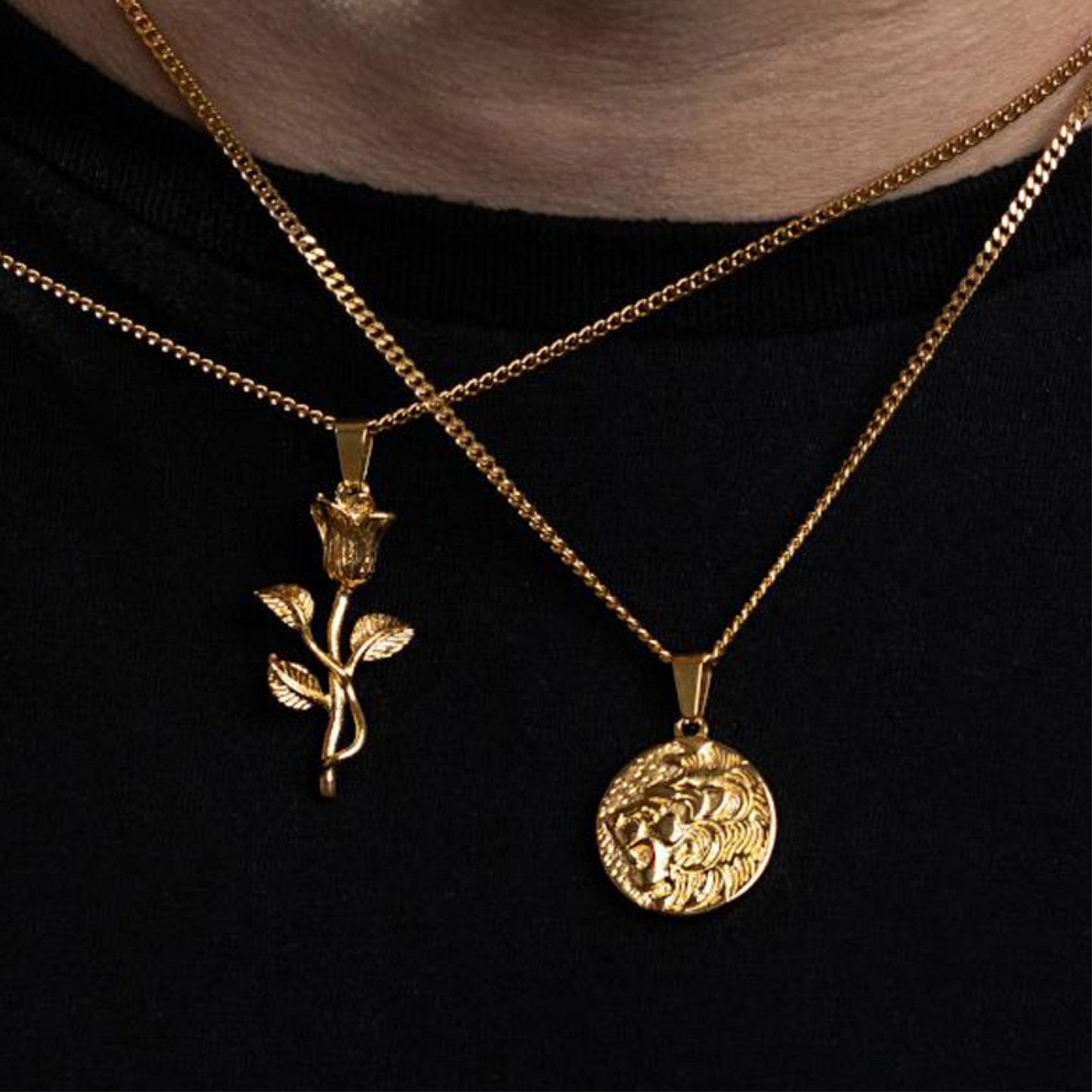 Lion Pendant Necklace (Gold)