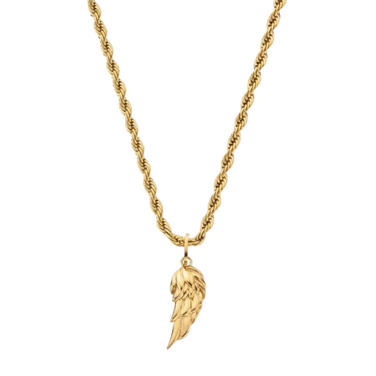 Wing Pendant Necklace (Gold)