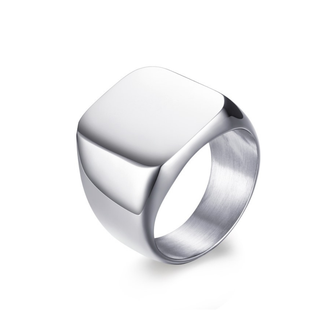 Block Signet Ring (Silver)