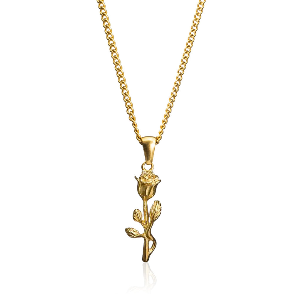 Rose Pendant Necklace (Gold)