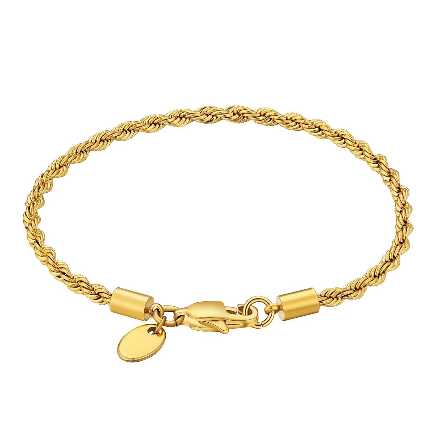 Rope Chain Bracelet (Gold) 3mm