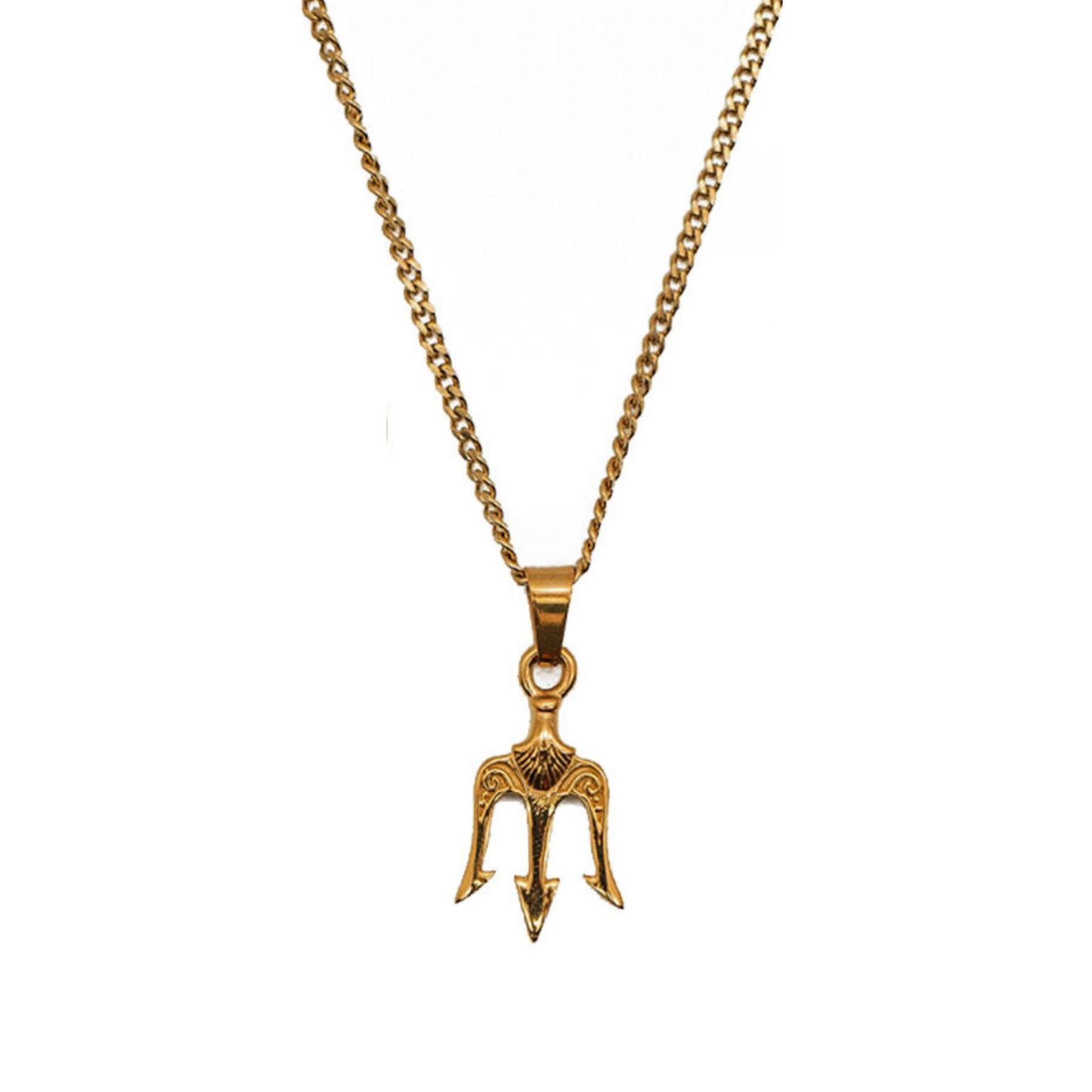 Trident Pendant Necklace (Gold)