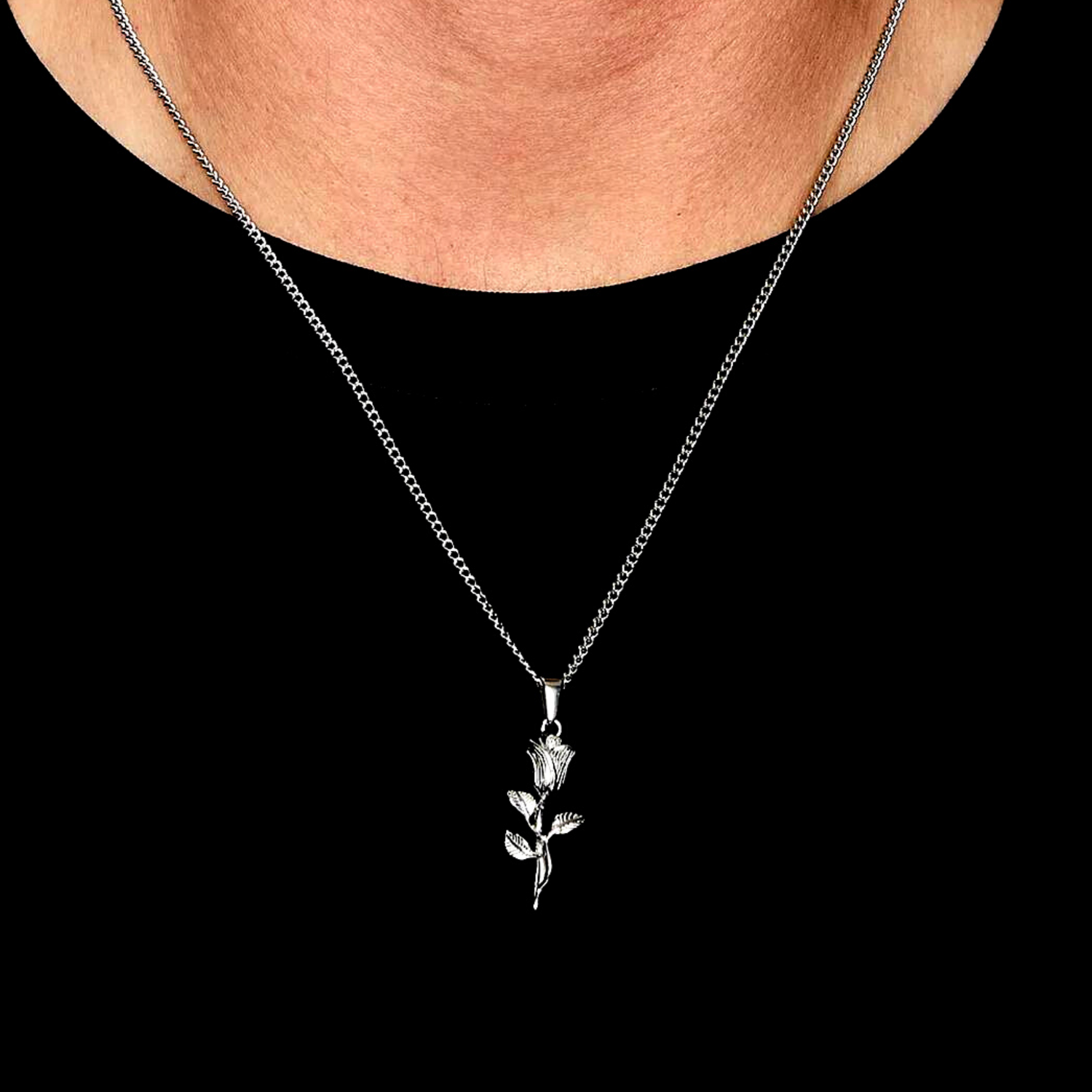 Rose sales necklace men