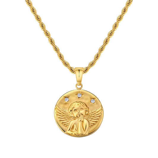 Angel Wing Pendant Necklace (Gold)
