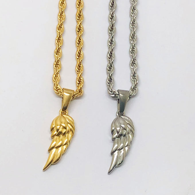 Wing Pendant Necklace (Silver)