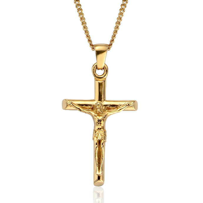 Crucifix Pendant Necklace (Gold)