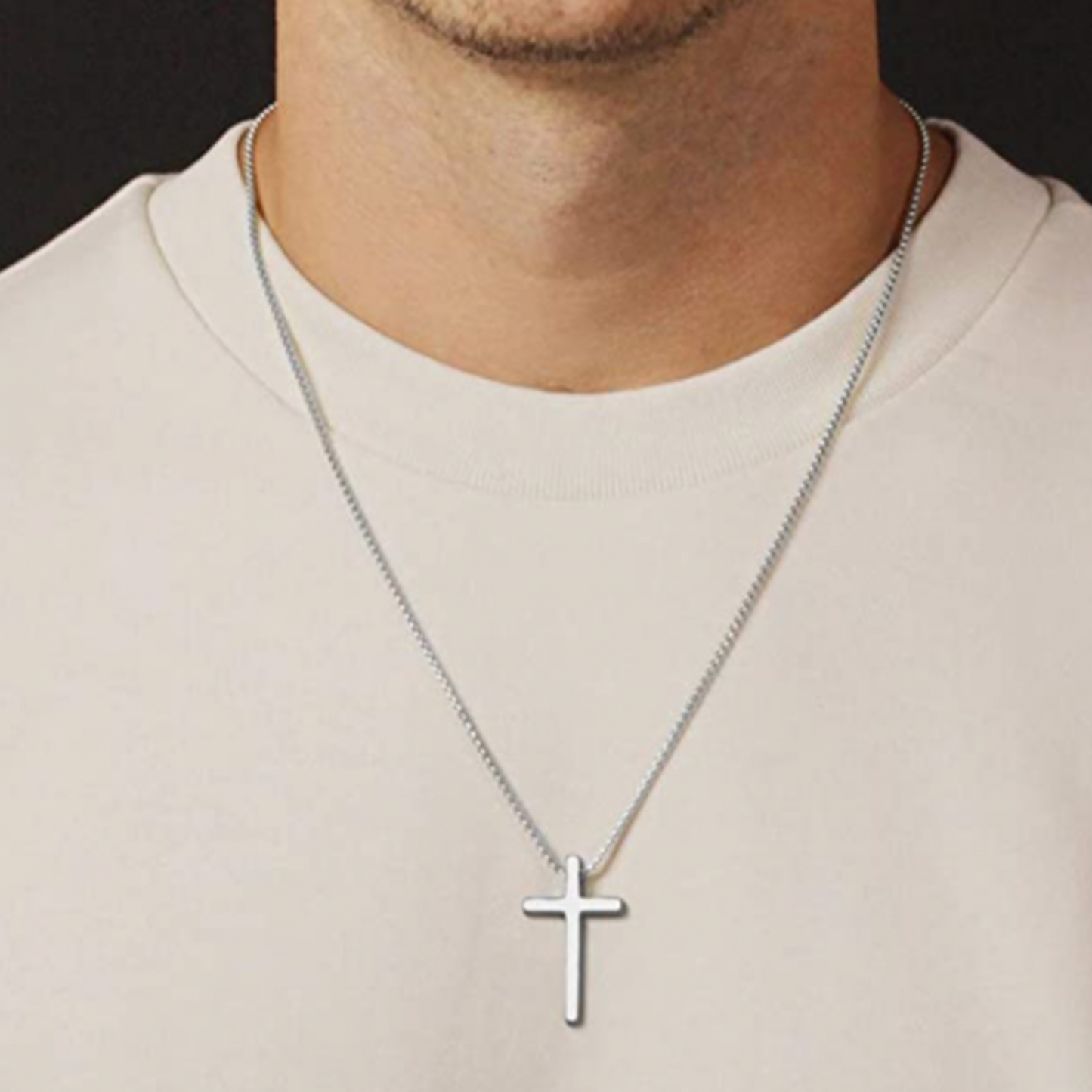 Cross Pendant Necklace (Silver)