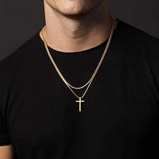 Cross Pendant Necklace (Gold)