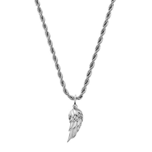 Wing Pendant Necklace (Silver)