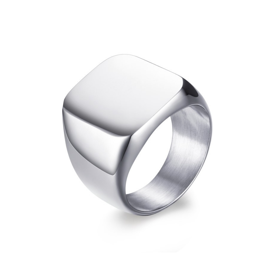 Block Signet Ring  (Silver)