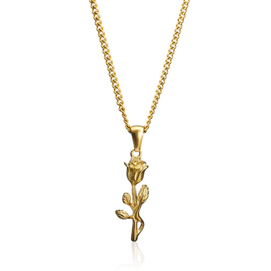 Rose Pendant Necklace (Gold)